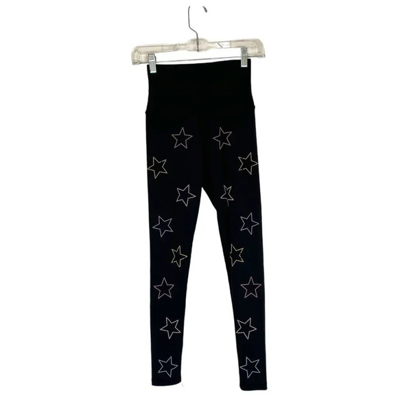 BEACH RIOT x Soul Cycle Multi Colored Star Embellished Black Leggings Size Small - Picture 3 of 9